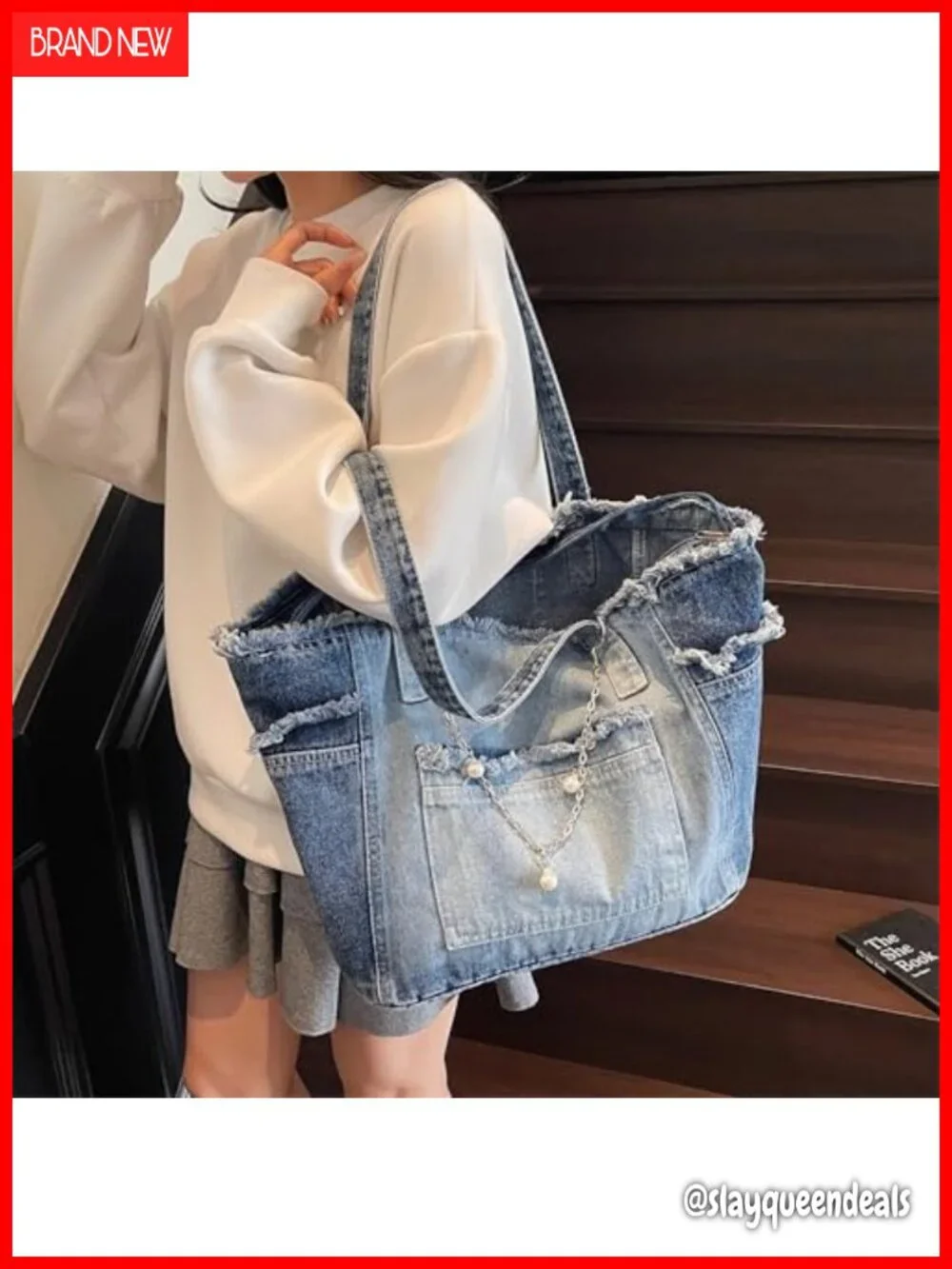 Denim Hobo Jean Handbag Large Tote Shoulder Bag